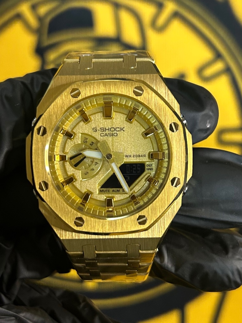 Custom Gold G-Shock Casioak GA2100 Watch - All Gold Full Metal
